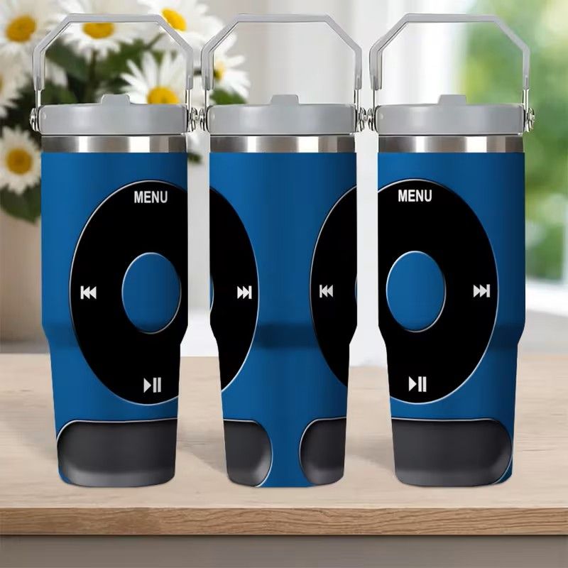 1pc Large 30oz Stainless Steel Thermos Cup with Music Player and Control Buttons | Double Vacuum Insulated, Leak Proof, BPA Free, 304 Stainless Steel, MP3 Compatible, Ideal for Travel, Gym, Camping, Office - photo 1