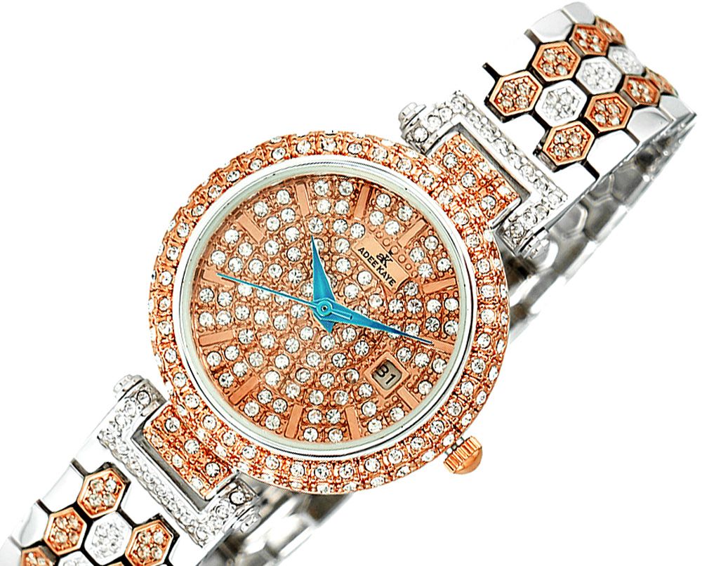 ADEE KAYE, 3-HANDS DATE DIAL, AUSTRIAN STONE , AK2526-L2R RETAIL AT (MSRP: $345.00) - photo 1
