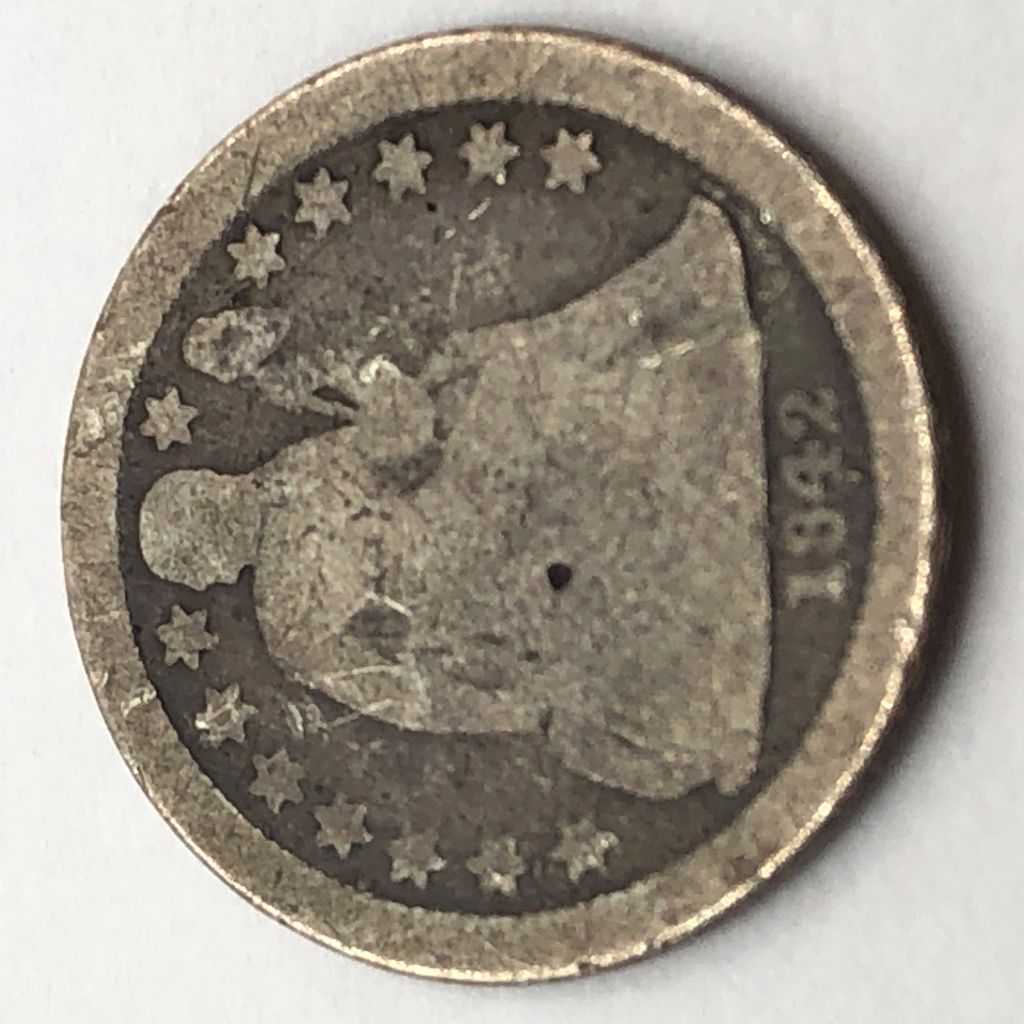 1842 New Orleans Silver Seated Liberty Dime - photo 1