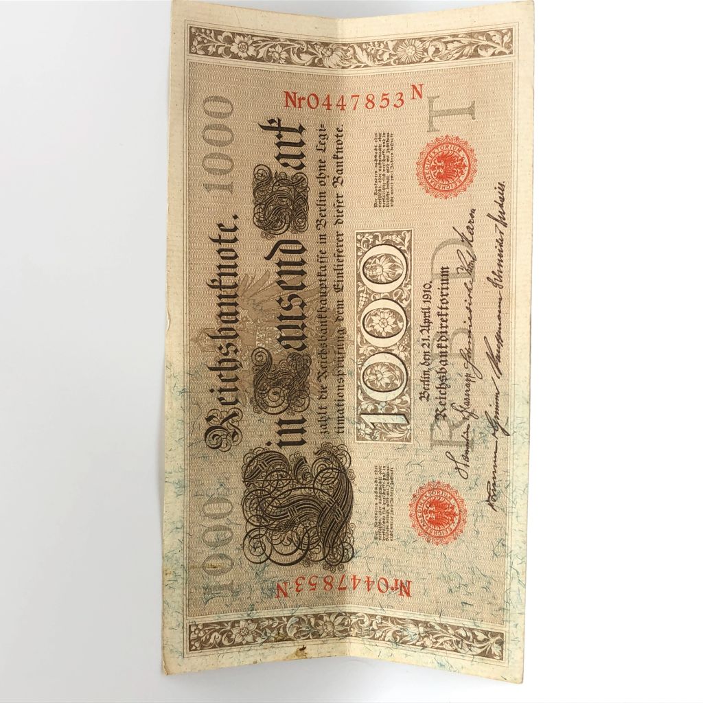 German 10,000 Mark Bank Note in Protective Currency Sleeve - photo 1