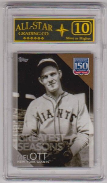 Graded 10 - Mel Ott 2019 Topps Greatest Seasons #GS-6 Insert Card - photo 1