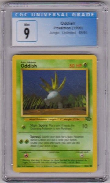 Graded CGC Mint 9 - Oddish 1999 Pokemon Jungle #58/64 Card - photo 1