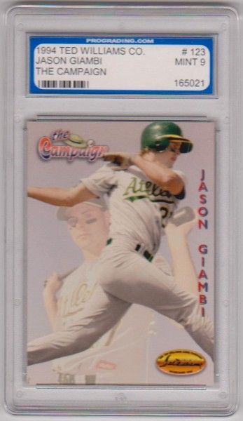 Graded Mint 9 Rookie - Jason Giambi 1994 Ted Williams Co. Minor League #123 Card - photo 1