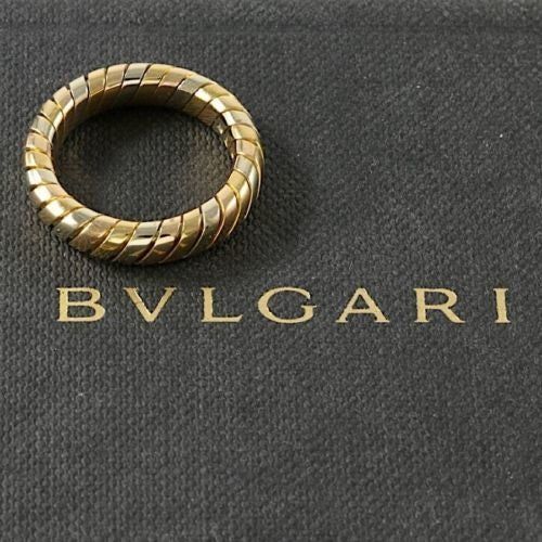 Estate  Bvlgari   18k Tri-Color Gold Band Ring sz 6.5 - photo 1