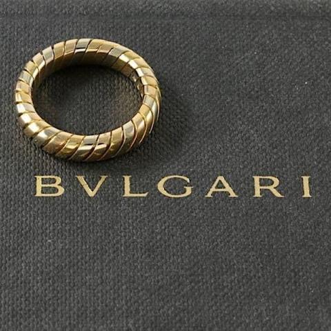 Estate Bvlgari 18k Tri-Color Gold Band Ring sz 6.5