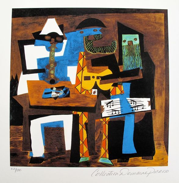 Pablo Picasso THREE MUSICIANS Estate Signed Limited Ed. Giclee - photo 1