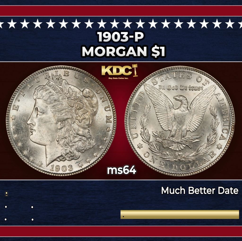 1903-p Morgan Dollar $1 Grades ms64 - photo 1