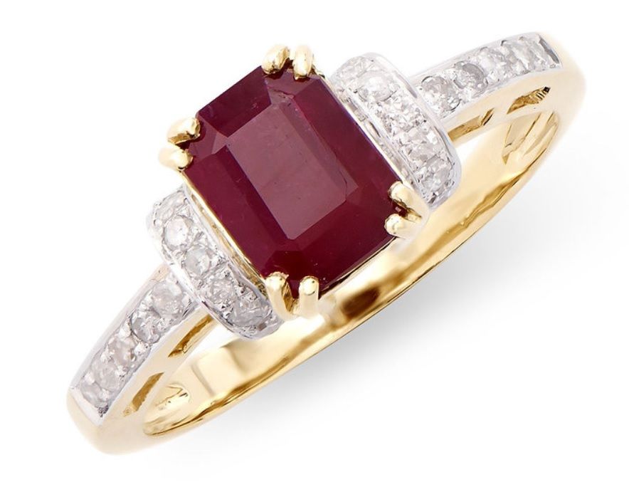 1.95 Cts Certified Natural Diamond Ruby 14K Gold Designer Ring - photo 1