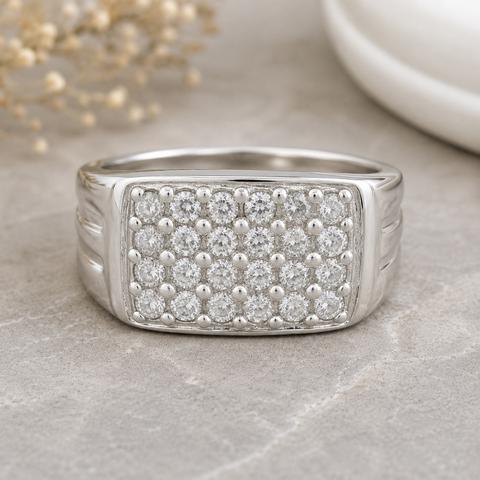 925 Sterling Silver 5.40 Ct Cubic Zirconia Ring 9 US Ring Size