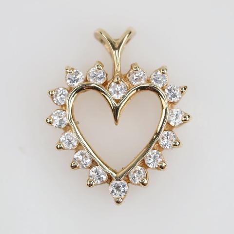 14kt Gold Diamond Heart Pendant
