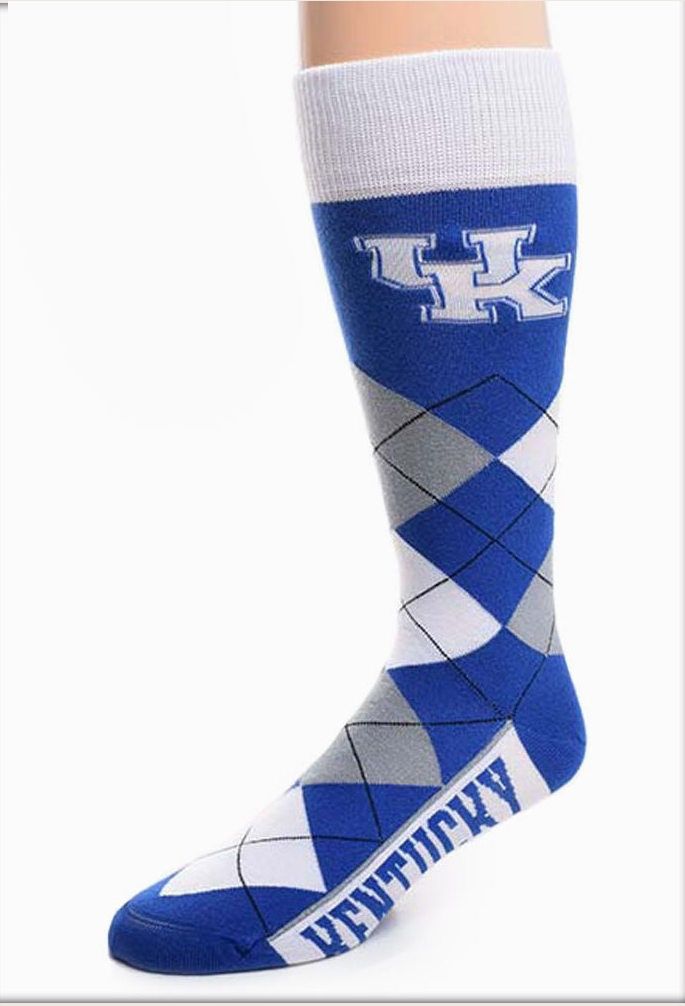 NCAA Kentucky Wildcats Argyle Crew Socks Size OSFM - photo 1