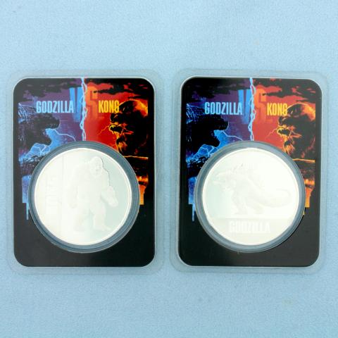 2021 Godzilla Vs Kong Silver Collector Coins