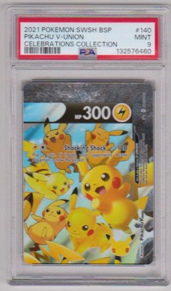Graded PSA Mint 9 - Pikachu V-Union 2021 Pokemon SW&SH Black Star Promo #SWSH140 Card - photo 1