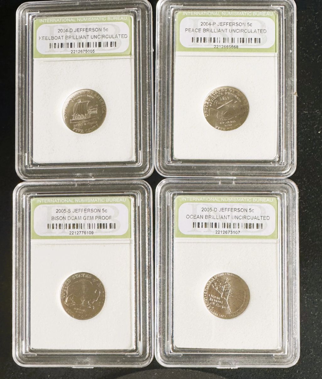 4 GRADED VARIOUS DATES COMMEMORATIVE JEFFERSON NICKEL ALL BRILLIANT UNCIRCULATED GEM COINS - photo 1