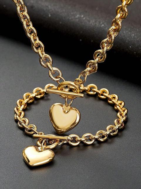 Designer Inspired 41.1 gram 18k Gold Overlay Necklace & Bracelet Set