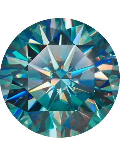 Moissanite Unmounted 1.0ct Turquoise Round Stone