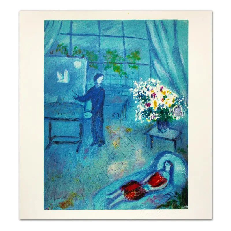 Marc Chagall, "L'artiste Et Son Modele" Limited Edition Lithograph with COA. - photo 1