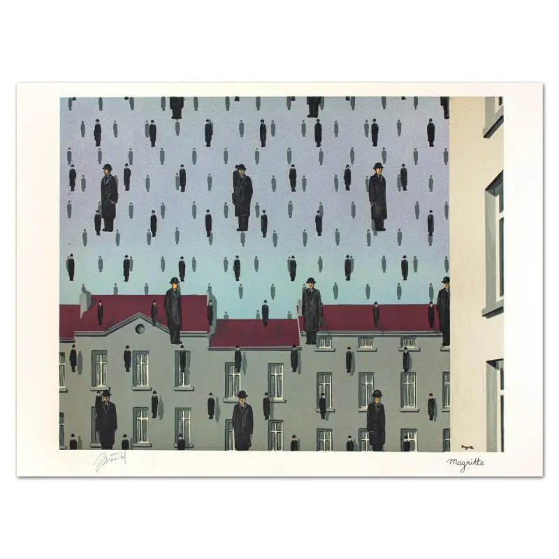 Rene Magritte, "Golconda" Limited Edition Lithograph with COA. - photo 1