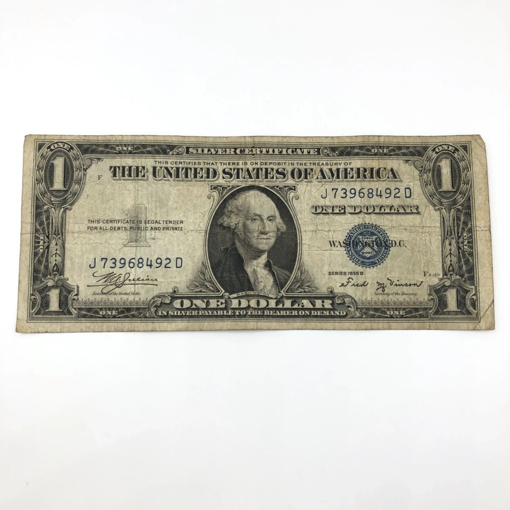 1935 Silver Certificate in Protective Sleeve -Missing in God We Trust - photo 1