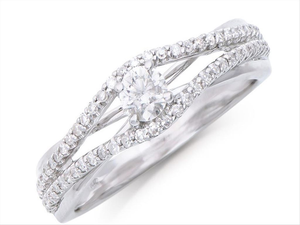 0.45 Ctw Certified Natural Diamond 14K White Gold Designer Ring - photo 1