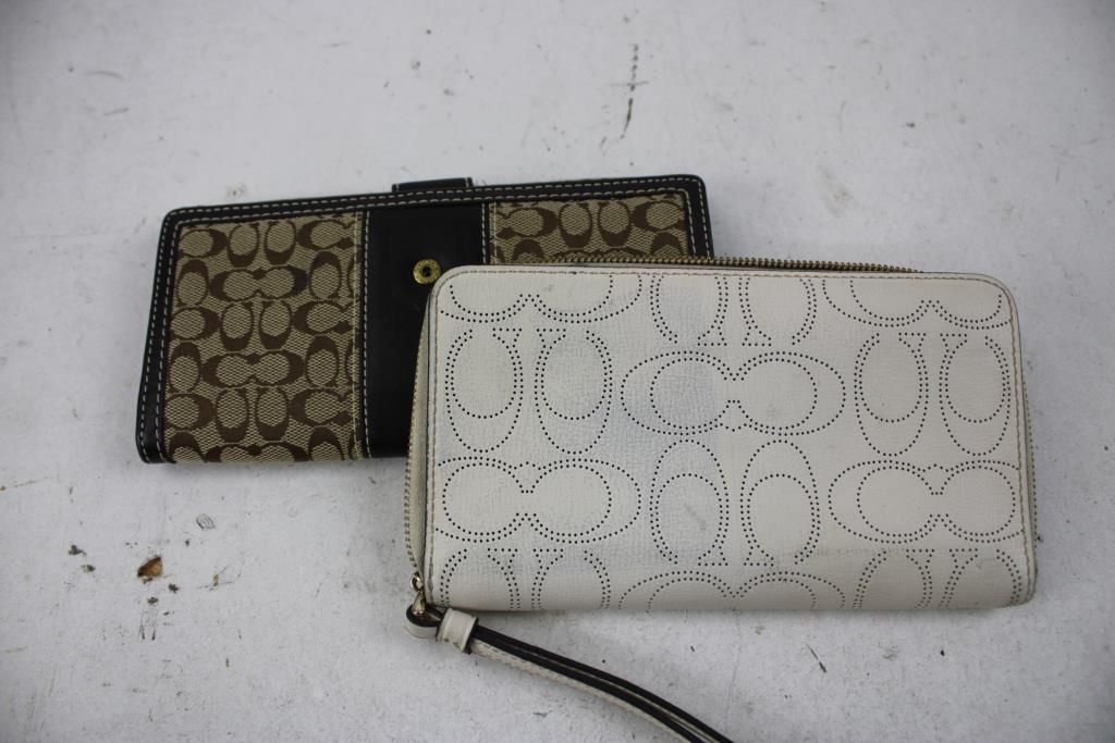 2 Brown & Beige Coach Wallets - photo 1