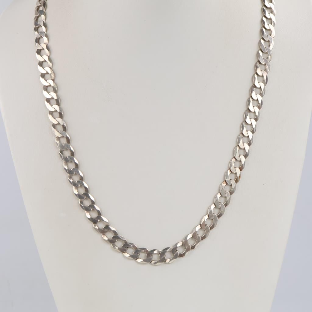 Sterling Silver Curb Chain Necklace - photo 1