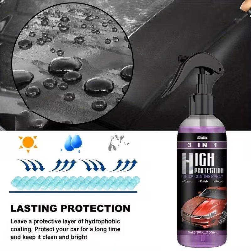 High Protection Ceramic Coating Nano Spray, Car Coating Wax Polishing Spray, Plastic Refresher, Fast Fine Scratch Repair - photo 1