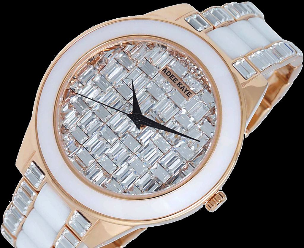 ADEE KAYE FLORENCE, WHITE HIGH-TECH CERAMIC , 72 pcs BAGUETTE SETTING STONE, AK8788-RGWT, MSRP: $635.00 - photo 1