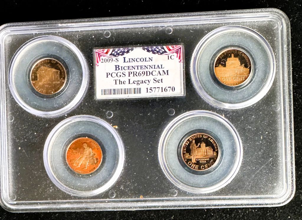 2009-S LINCOLN BICENTENNIAL PCGS HIGH GRADED PROOF 69 DEEP CAMEO "THE LEGACY SET" IN ORIGINAL HARD SEALED CASE - photo 1