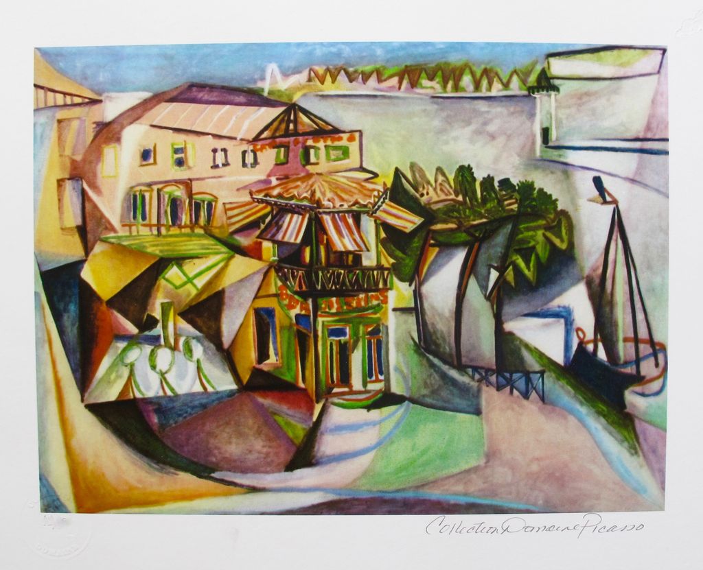 Fine Art Picasso CAFE AT ROYAN Estate Signed Limited Edition Giclee - photo 1