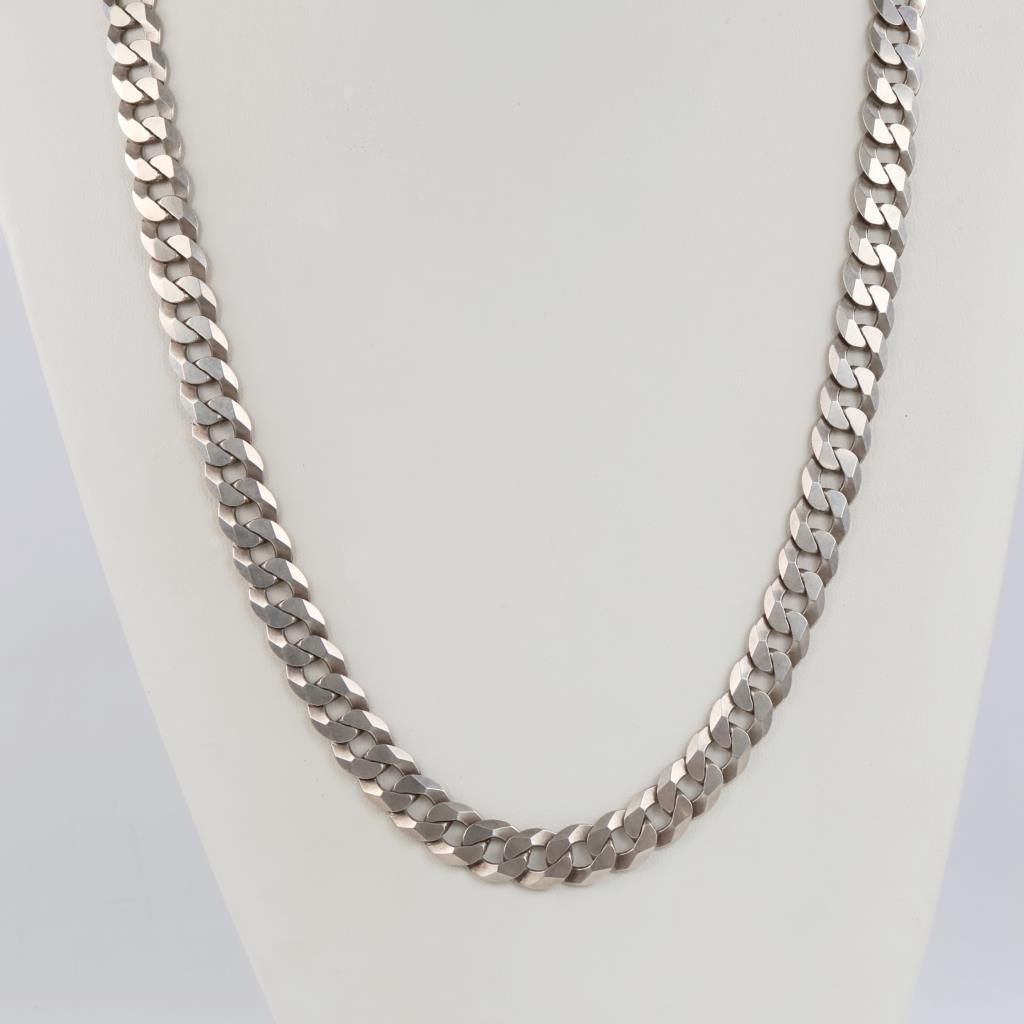 Sterling Silver Heavy Curb Chain Necklace - photo 1
