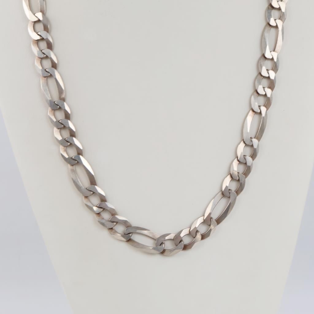 Sterling Silver Heavy Figaro Chain Necklace - photo 1