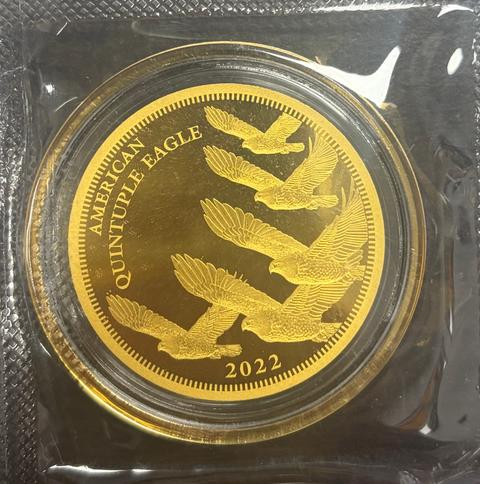 Cook Island 2022 $5 America Quintuple Eagle Ultra Thin Coin Fine Gold