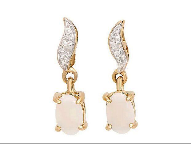 0.53 Ctw Natural Diamonds White Opal 925 Sterling Silver Designer Earrings MSRP $1,285! - photo 1