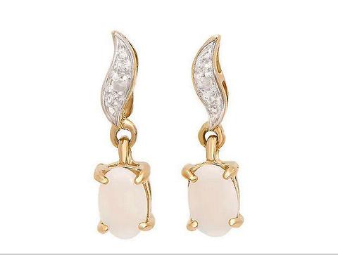0.53 Ctw Natural Diamonds White Opal 925 Sterling Silver Designer Earrings MSRP $1,285!