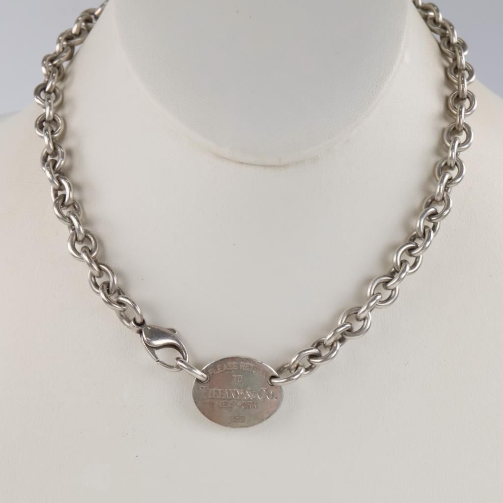 Tiffany & Co. Sterling Silver Return To Tiffany Oval Tag Necklace - photo 1