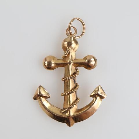 14kt Gold Hollow Anchor Pendant