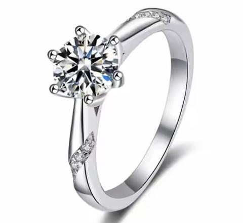 925 Sterling Silver Moissanite 3.0ct Solitiaire Ring
