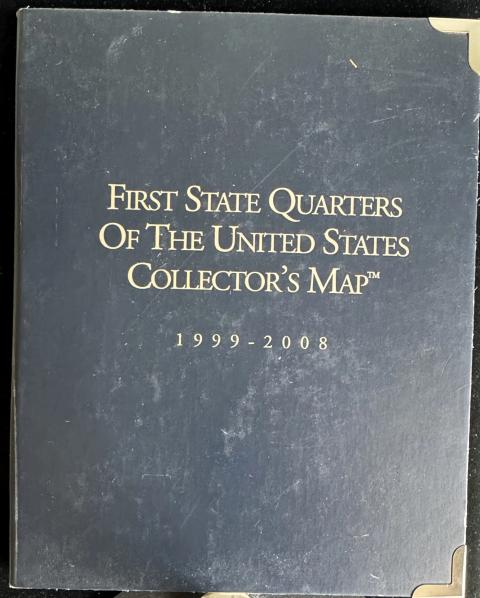 1999-2008 FIRST STATE QUARTERS & COLLECTOR'S MAP IN NICE BOOKLET, INCOMPLETE SET (31) BU COINS