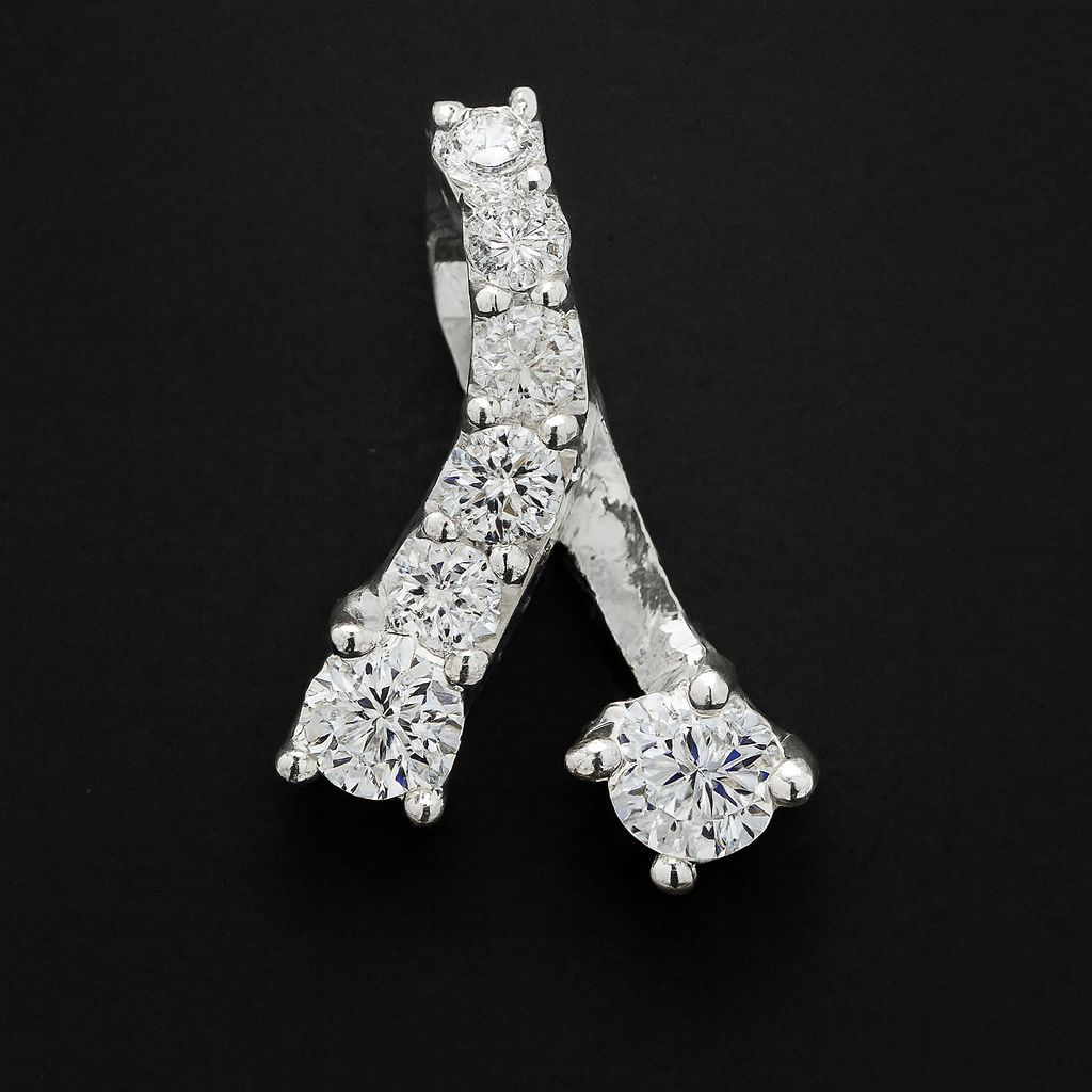 No Reserve 925 Sterling Silver 0.36 Ct Round Cubic Zirconia Pendant - photo 1