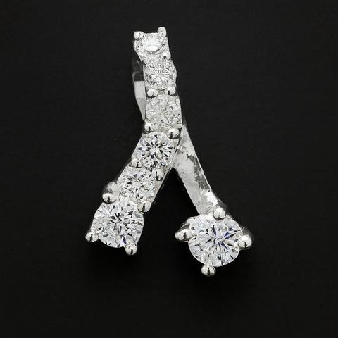 No Reserve 925 Sterling Silver 0.36 Ct Round Cubic Zirconia Pendant