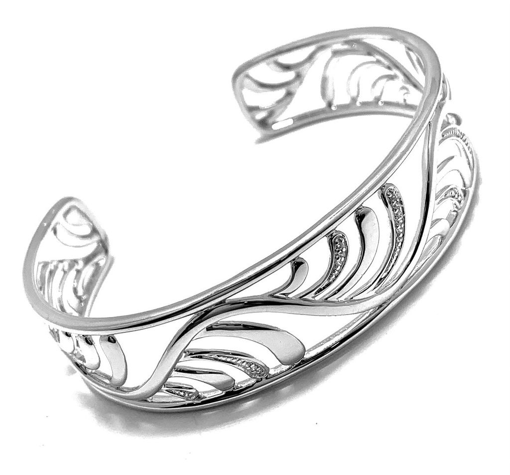 .925 Sterling Silver 0.25ctw Diamonique Diamond Large Bangle Bracelet - photo 1