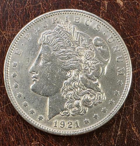 1921-P $1 Morgan Silver Dollar Coin 90% Silver - AU Cond. Fast Auction #05