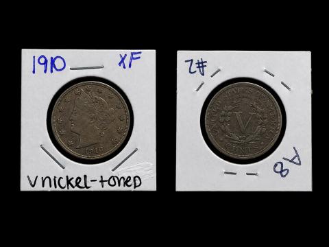 1910 Liberty Head βVβ Nickel | Toned Historic U.S. Five-Cent Coin