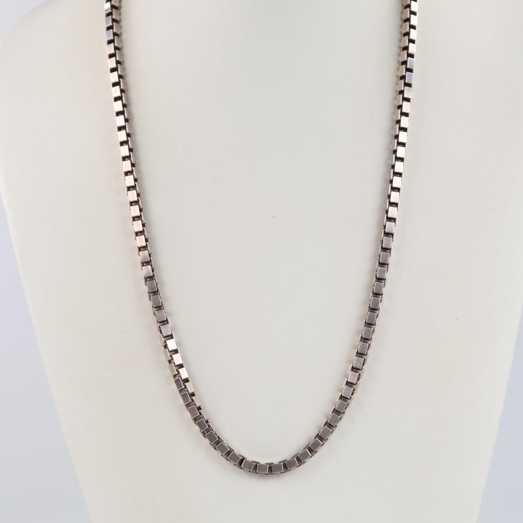 Sterling Silver Box Link Necklace - photo 1