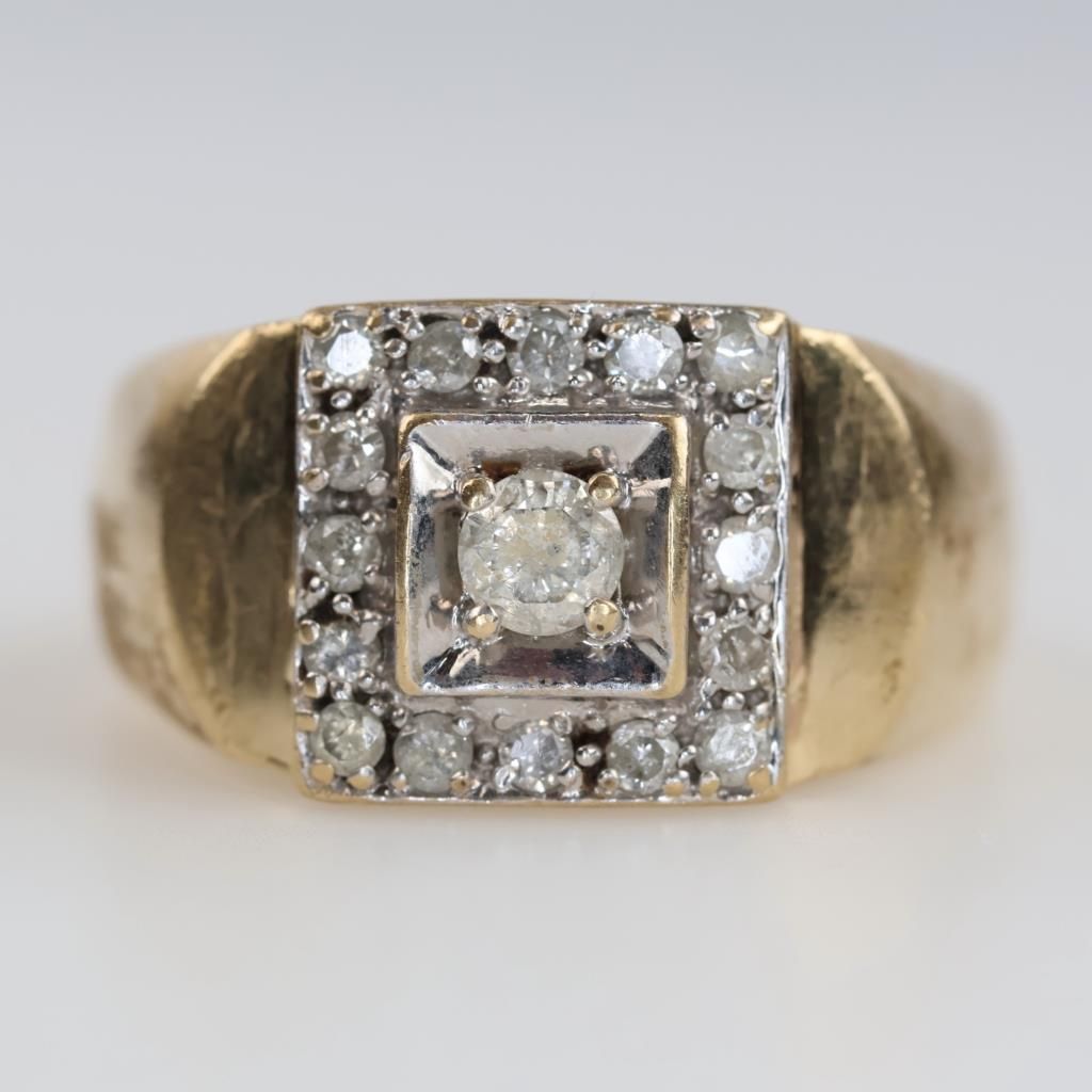 14kt Two Tone Gold Diamond Ring - photo 1