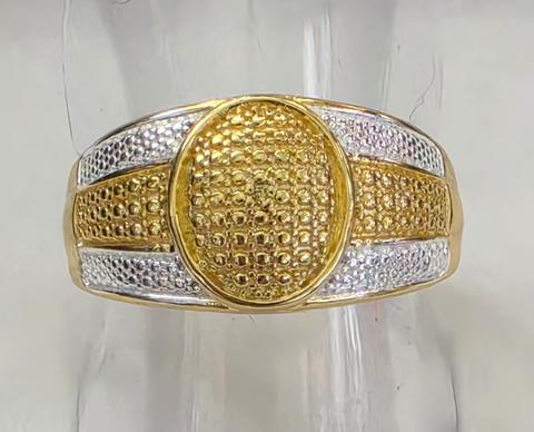No Reserve Natural Diamond Two Tone Ring Size 6