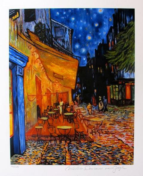VINCENT VAN GOGH "THE TERRACE CAFE" Estate Signed Giclee