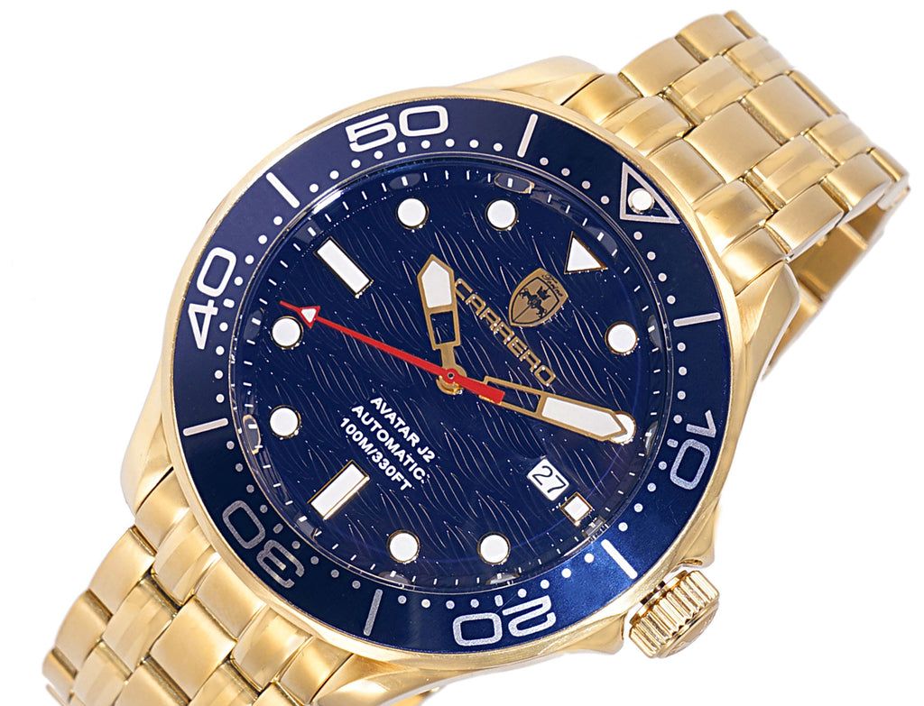 Lechateau Watches - Automatic -24 Jewels NH35, Textured Blue Date dial C1S6161BU - Retail at (MSRP: 2,268.00) - photo 1