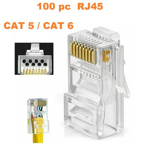 100 PC CAT5 CAT5E Network Connector Plugs